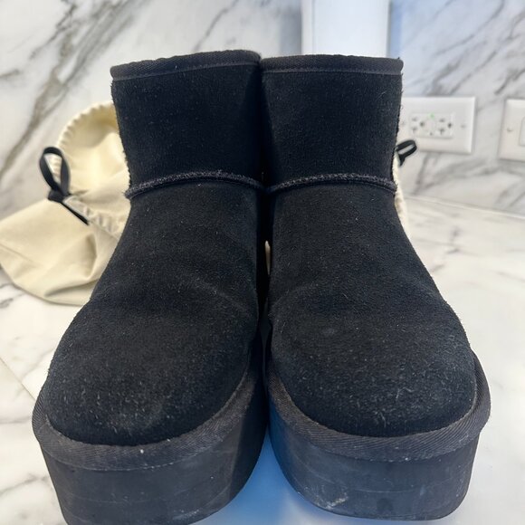 UGG Womens Classic Mini Platform Boots Black Size 10 - Picture 4 of 11